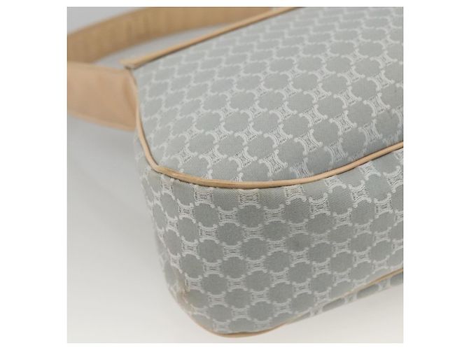 Céline CELINE C Macadam Canvas Schultertasche Hellblau Silber Auth LNZ508V - Ansicht 13