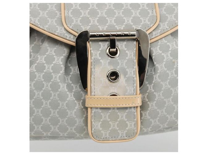 Céline CELINE C Macadam Canvas Schultertasche Hellblau Silber Auth LNZ508V - Ansicht 14