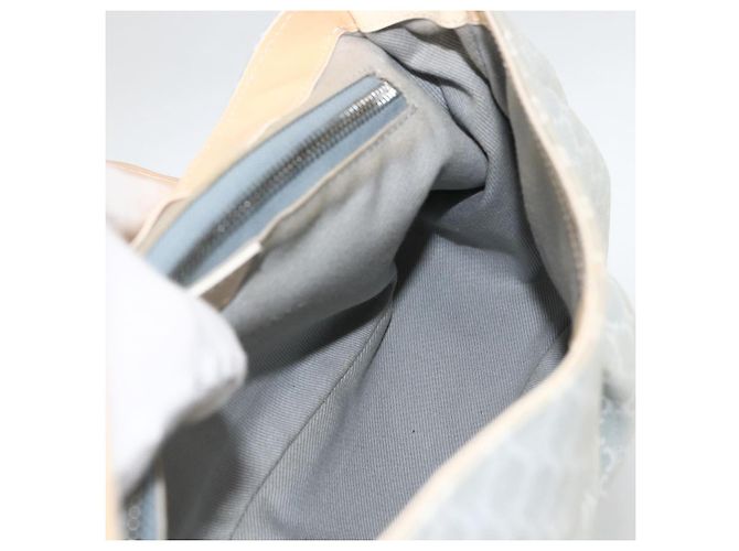 Céline CELINE C Macadam Canvas Schultertasche Hellblau Silber Auth LNZ508V - Ansicht 17