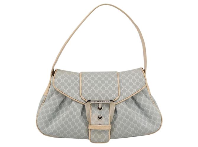 Céline CELINE C Macadam Canvas Schultertasche Hellblau Silber Auth LNZ508V - Ansicht 2