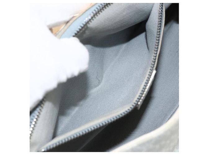 Céline CELINE C Macadam Canvas Schultertasche Hellblau Silber Auth LNZ508V - Ansicht 20