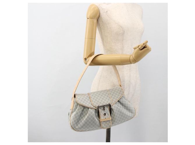 Céline CELINE C Macadam Canvas Schultertasche Hellblau Silber Auth LNZ508V - Ansicht 22