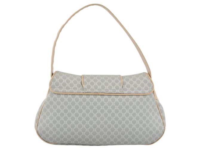Céline CELINE C Macadam Canvas Schultertasche Hellblau Silber Auth LNZ508V - Ansicht 3