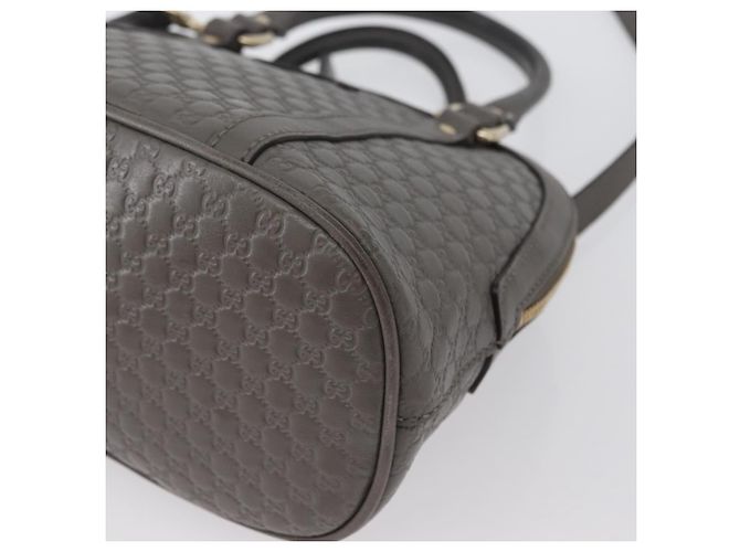 GUCCI Micro GG Canvas Guccissima Tasche Leder 2-Wege Grau Gold 449654 Auth mr2015 - Ansicht 13