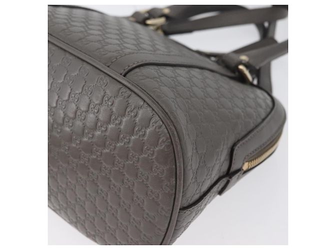 GUCCI Micro GG Canvas Guccissima Tasche Leder 2-Wege Grau Gold 449654 Auth mr2015 - Ansicht 15