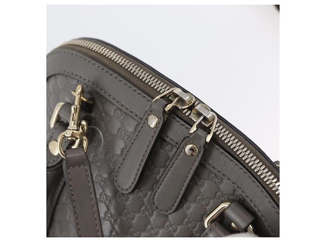 GUCCI Micro GG Canvas Guccissima Tasche Leder 2-Wege Grau Gold 449654 Auth mr2015 - Ansicht 17