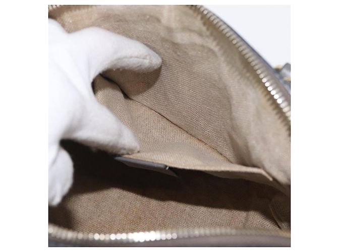 GUCCI Micro GG Canvas Guccissima Tasche Leder 2-Wege Grau Gold 449654 Auth mr2015 - Ansicht 22