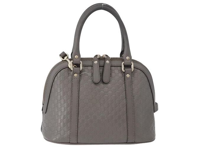 GUCCI Micro GG Canvas Guccissima Tasche Leder 2-Wege Grau Gold 449654 Auth mr2015 - Ansicht 3