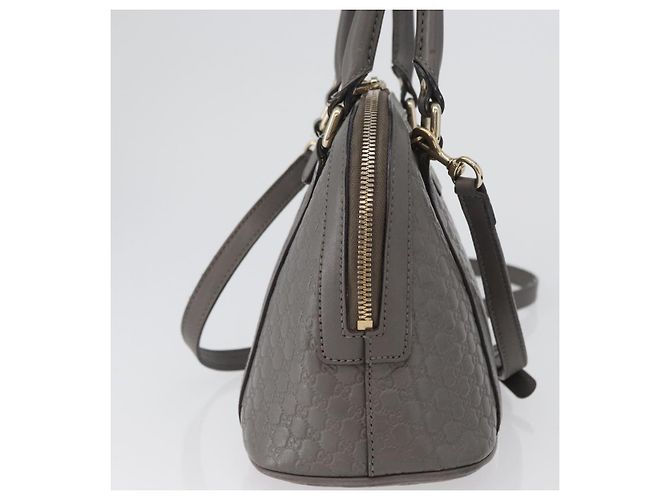 GUCCI Micro GG Canvas Guccissima Tasche Leder 2-Wege Grau Gold 449654 Auth mr2015 - Ansicht 5