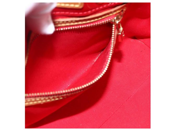 LOUIS VUITTON Monogram Vernis Reade PM Borsa a Mano Rossa M91088 LV Auth LNZ010 Rosso - vista 19