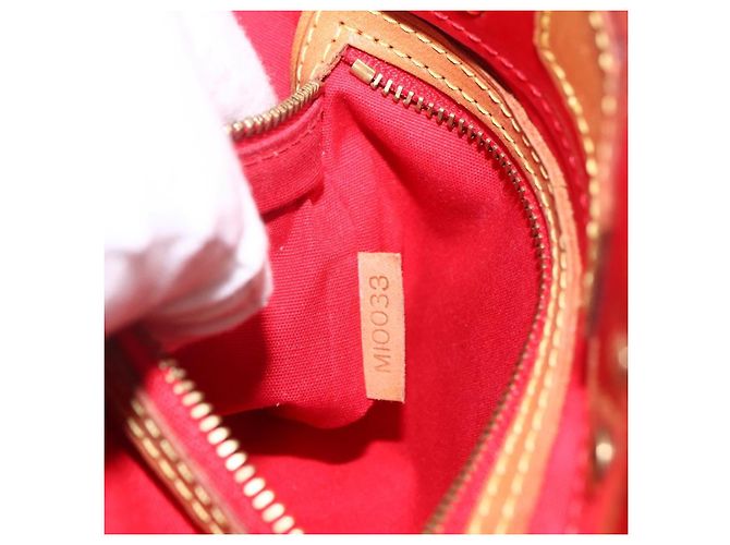 LOUIS VUITTON Monogram Vernis Reade PM Borsa a Mano Rossa M91088 LV Auth LNZ010 Rosso - vista 20