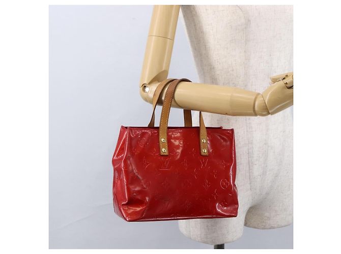 LOUIS VUITTON Monogram Vernis Reade PM Borsa a Mano Rossa M91088 LV Auth LNZ010 Rosso - vista 21