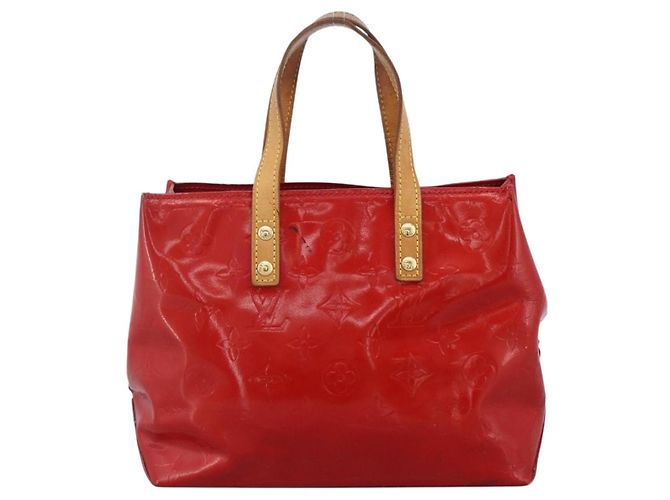 LOUIS VUITTON Monogram Vernis Reade PM Borsa a Mano Rossa M91088 LV Auth LNZ010 Rosso - vista 3