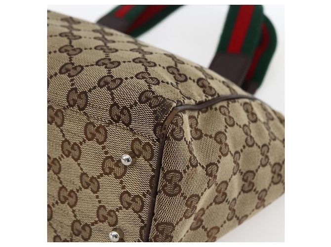 GUCCI GG Canvas Web Sherry Line Tote Bag Beige Rot Grün 145810 Auth gh1862 - Ansicht 10