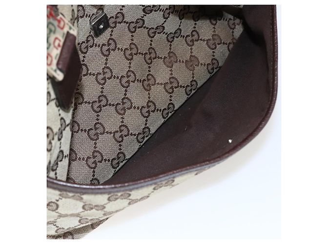 GUCCI GG Canvas Web Sherry Line Tote Bag Beige Rot Grün 145810 Auth gh1862 - Ansicht 22