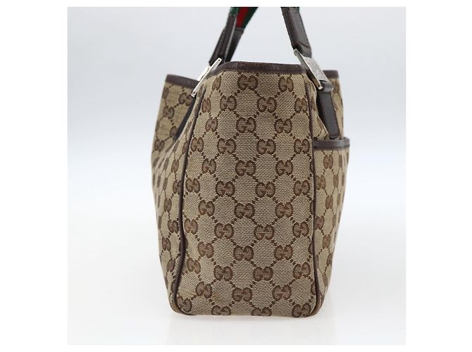 GUCCI GG Canvas Web Sherry Line Tote Bag Beige Rot Grün 145810 Auth gh1862 - Ansicht 5