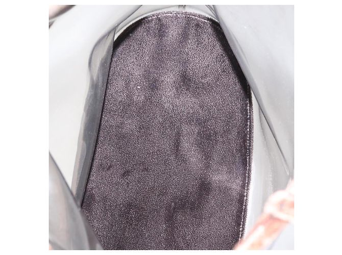 Borsa Tote PRADA Velluto Vinile Marrone Auth 173602 - vista 14