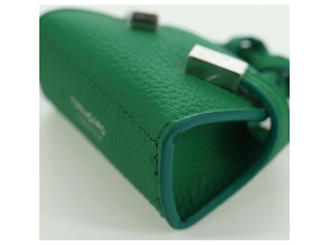 Charm per borsa Gancini Hugs in pelle verde argento Auth 172557M di Salvatore Ferragamo - vista 14