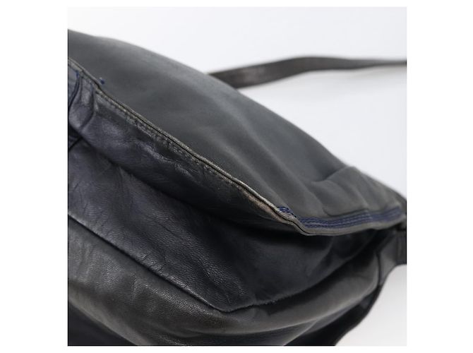 Borsa a Spalla Anagram LOEWE in Pelle Blu Navy e Oro Auth bs33483 D'oro - vista 12