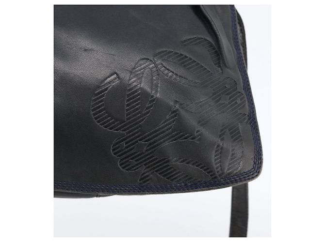 Borsa a Spalla Anagram LOEWE in Pelle Blu Navy e Oro Auth bs33483 D'oro - vista 14