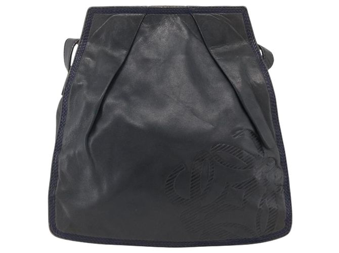 Borsa a Spalla Anagram LOEWE in Pelle Blu Navy e Oro Auth bs33483 D'oro - vista 2