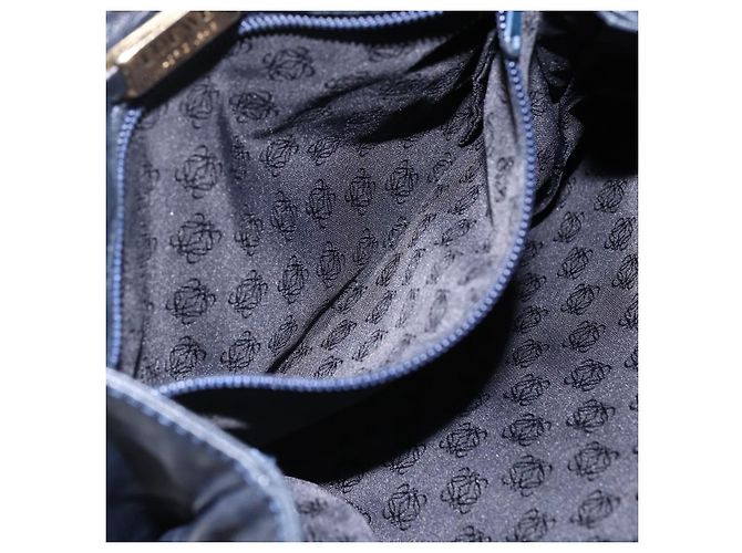 Borsa a Spalla Anagram LOEWE in Pelle Blu Navy e Oro Auth bs33483 D'oro - vista 20