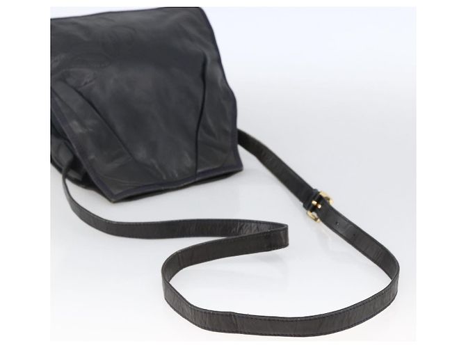 Borsa a Spalla Anagram LOEWE in Pelle Blu Navy e Oro Auth bs33483 D'oro - vista 7