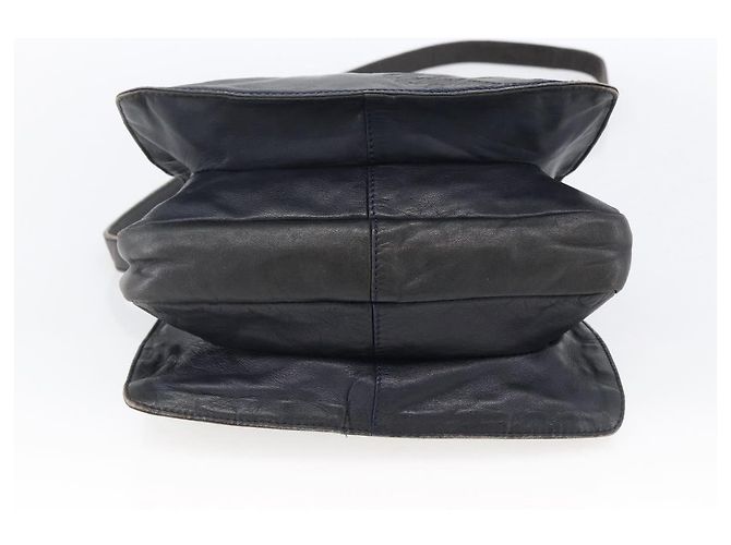 Borsa a Spalla Anagram LOEWE in Pelle Blu Navy e Oro Auth bs33483 D'oro - vista 9
