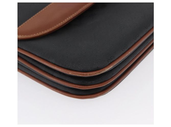 Borsa a Spalla in Tela Micro GG Gucci PVC Nero Oro 004 106 0024 Auth 173559 D'oro - vista 10