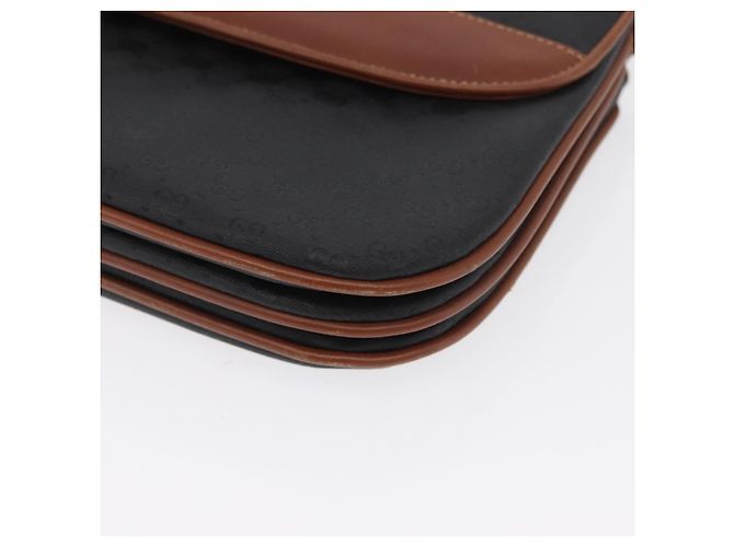 Borsa a Spalla in Tela Micro GG Gucci PVC Nero Oro 004 106 0024 Auth 173559 D'oro - vista 11