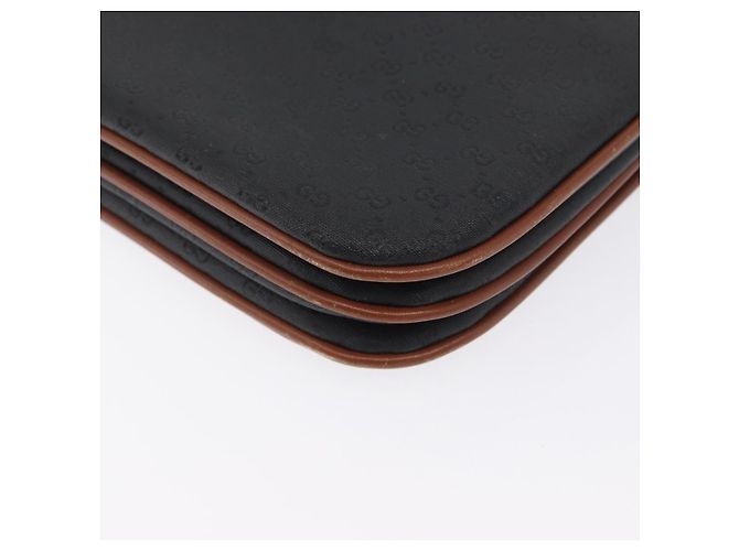 Borsa a Spalla in Tela Micro GG Gucci PVC Nero Oro 004 106 0024 Auth 173559 D'oro - vista 13