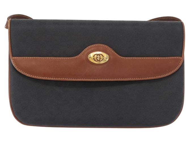 Borsa a Spalla in Tela Micro GG Gucci PVC Nero Oro 004 106 0024 Auth 173559 D'oro - vista 2
