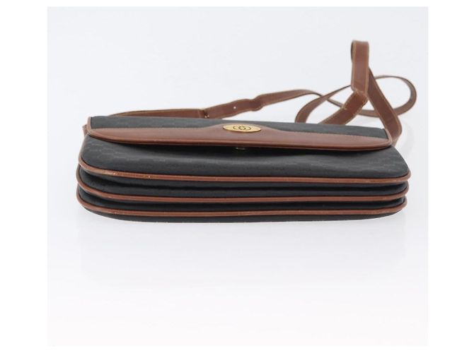 Borsa a Spalla in Tela Micro GG Gucci PVC Nero Oro 004 106 0024 Auth 173559 D'oro - vista 9