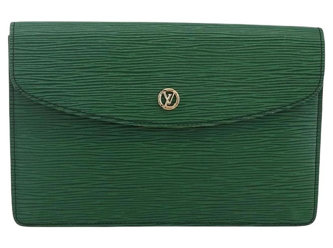 LOUIS VUITTON Clutch Montaigne 23 Epi Verde M52664 LV Auth LNZ018 - vista 2
