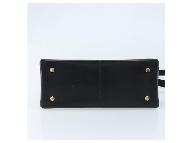 Borsa a mano in pelle Gancini Salvatore Ferragamo 2 in 1 Nero Oro Auth 172790 - vista 11