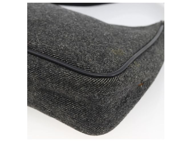 Handtasche aus grauer Wolle Authentisch PRADA LNZ343 Braun - Ansicht 11