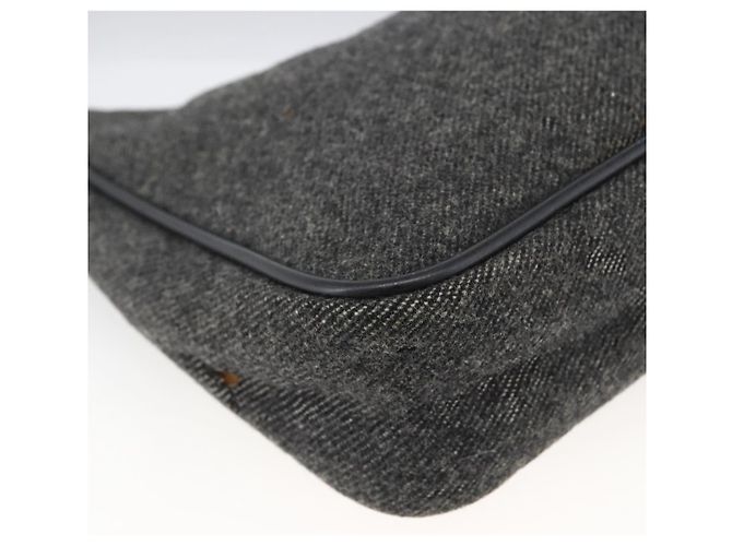 Handtasche aus grauer Wolle Authentisch PRADA LNZ343 Braun - Ansicht 14