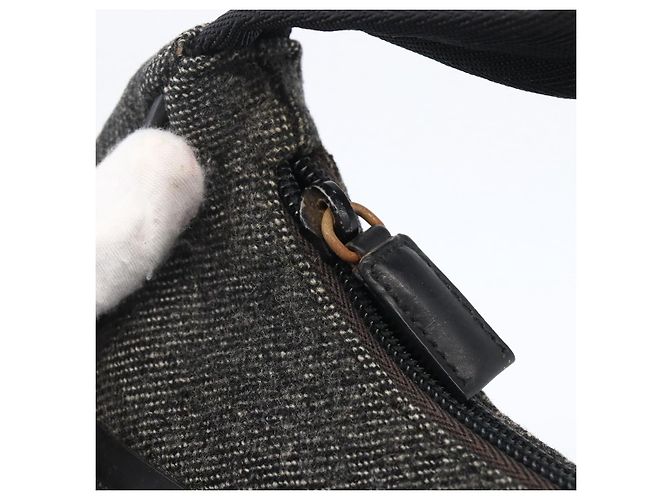 Handtasche aus grauer Wolle Authentisch PRADA LNZ343 Braun - Ansicht 16