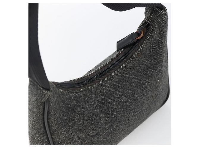 Handtasche aus grauer Wolle Authentisch PRADA LNZ343 Braun - Ansicht 7