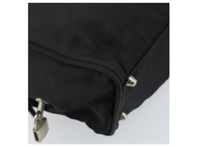 PRADA Borsa a Mano Nylon Nero Argento Auth gh1778 - vista 11