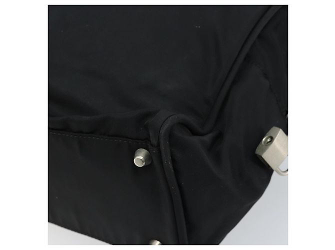 PRADA Borsa a Mano Nylon Nero Argento Auth gh1778 - vista 12