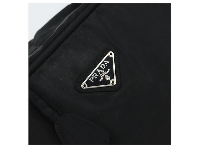 PRADA Borsa a Mano Nylon Nero Argento Auth gh1778 - vista 14