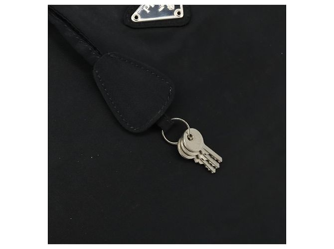 PRADA Borsa a Mano Nylon Nero Argento Auth gh1778 - vista 15