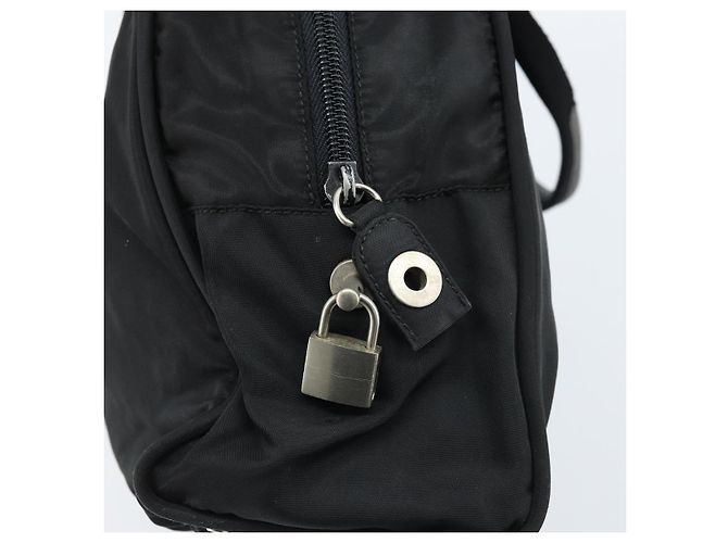 PRADA Borsa a Mano Nylon Nero Argento Auth gh1778 - vista 16
