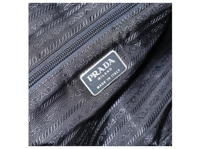 PRADA Borsa a Mano Nylon Nero Argento Auth gh1778 - vista 17