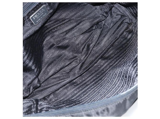 PRADA Borsa a Mano Nylon Nero Argento Auth gh1778 - vista 18