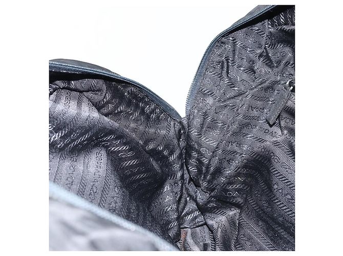 PRADA Borsa a Mano Nylon Nero Argento Auth gh1778 - vista 20