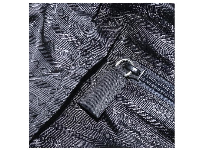 PRADA Borsa a Mano Nylon Nero Argento Auth gh1778 - vista 21