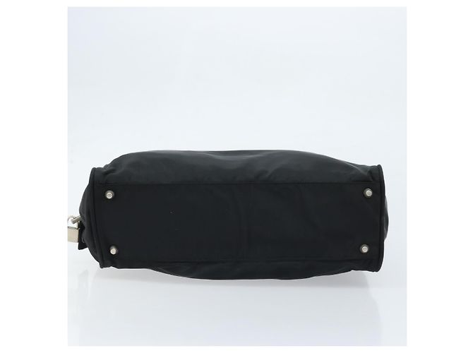 PRADA Borsa a Mano Nylon Nero Argento Auth gh1778 - vista 9