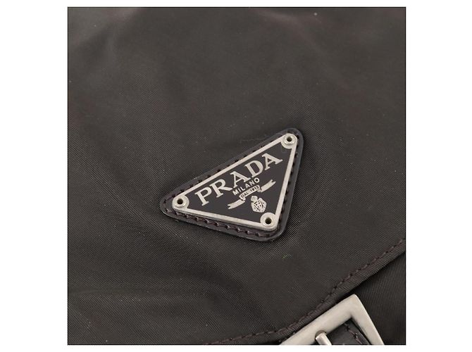 PRADA Rucksack aus grauem Nylon mit Silber authentisch BA10561 Braun - Ansicht 17